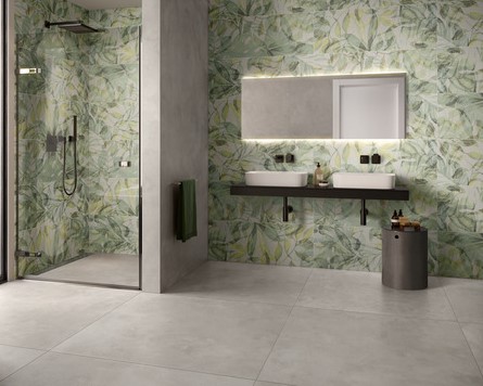 Badezimmer Wandfliese grün